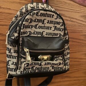 Juicy Couture Black and Cream Logo mini Backpack